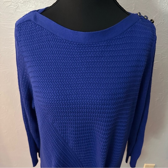 Rafaella Sapphire Blue Tie Front Knit Top | Size M | NWT - Picture 6 of 15
